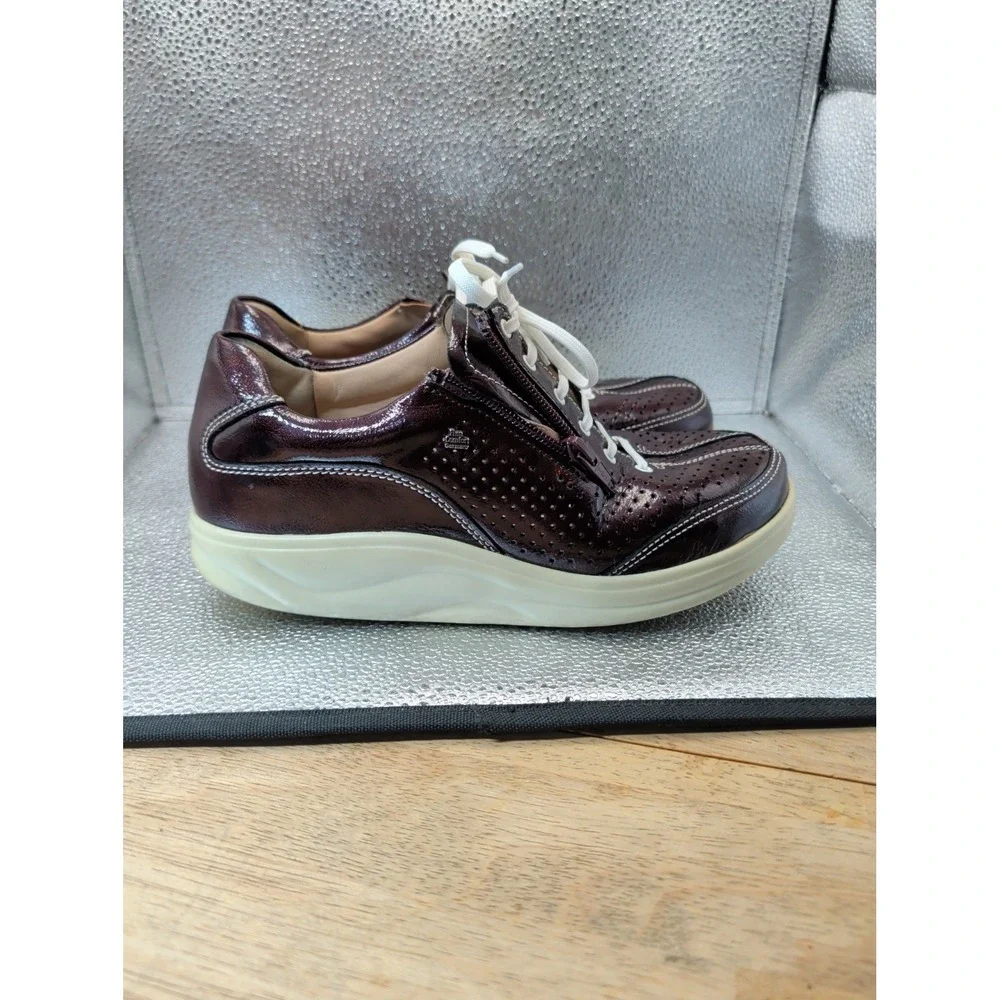 FINN COMFORT Charlotte leather sneakers shoes US Women's‎ 5 Dark Burgandy